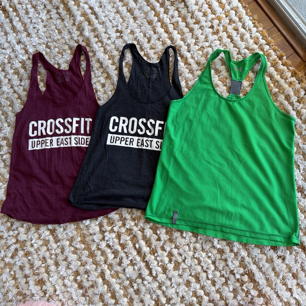 3 Women's Racerback Tank Top - Gray, Burgundy, Green